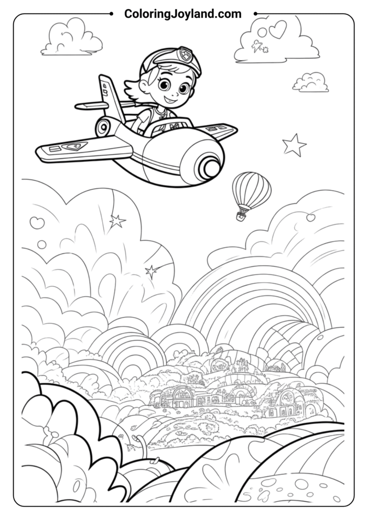 Air Pups Flying Together Paw Patrol Coloring Pages
