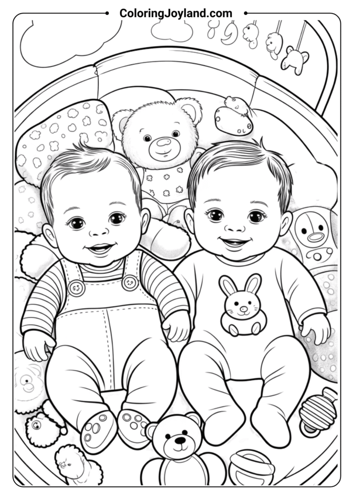 Baby Mario and Baby Luigi playing