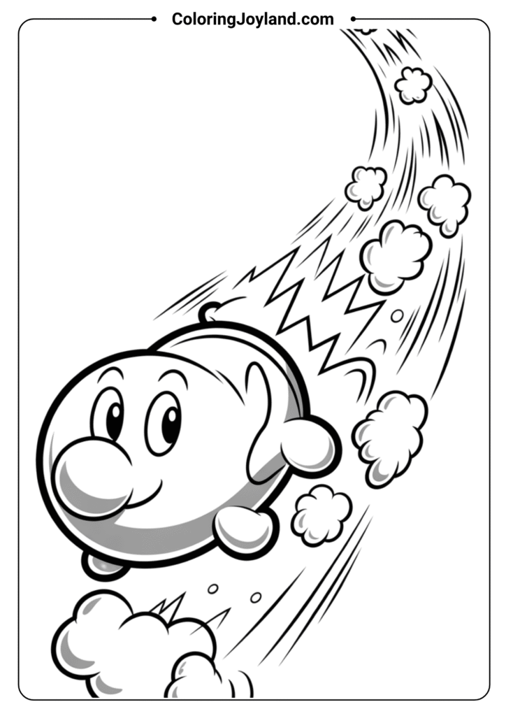 Bullet Bill speeding through the air