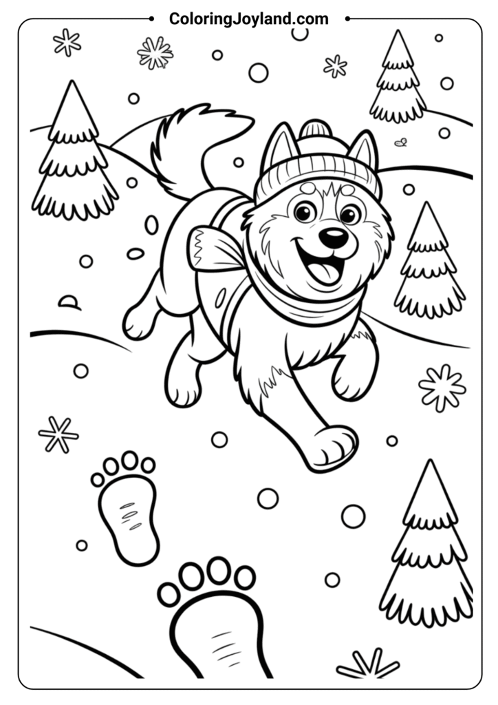 Everest in the Snow Paw Patrol Coloring Pages