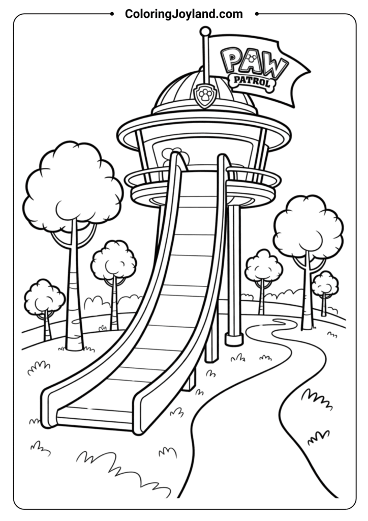 Lookout Tower Outline Paw Patrol Coloring Pages