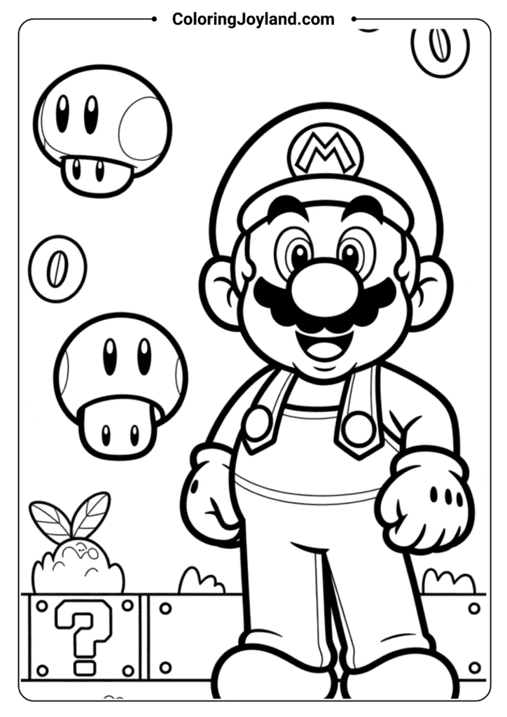 Mario jumping on a Goomba