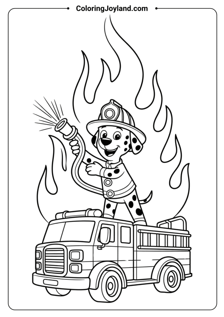 Marshall’s Fire Rescue Scene Paw Patrol Coloring Pages