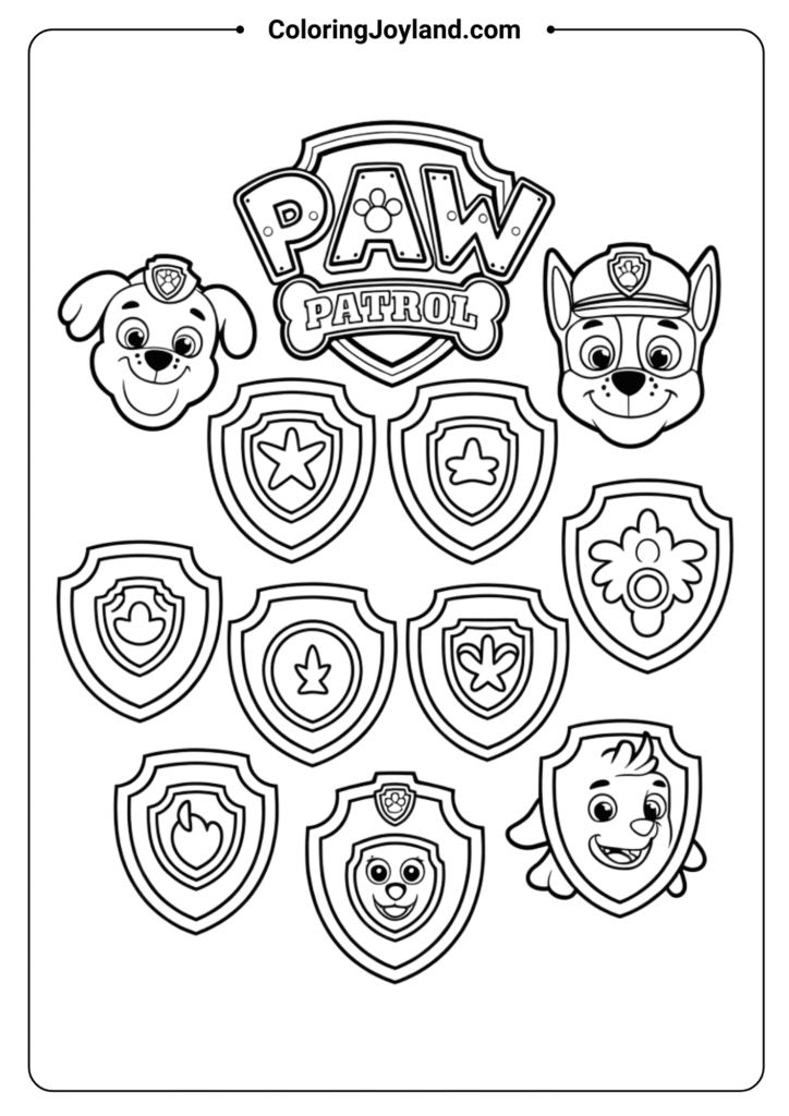 Paw Patrol Badge Collection Paw Patrol Coloring Pages