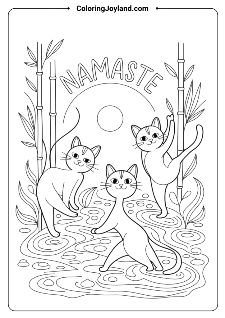 Paws for Thought cat coloring pages for kids