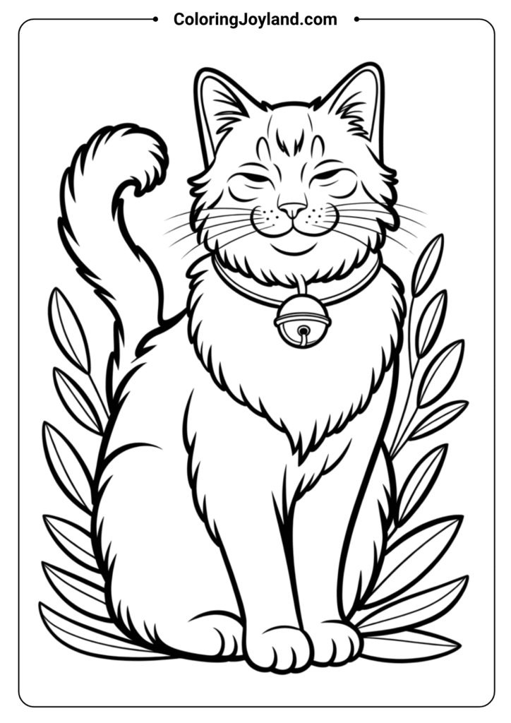 Purrfectly Posed cat coloring pages for kids