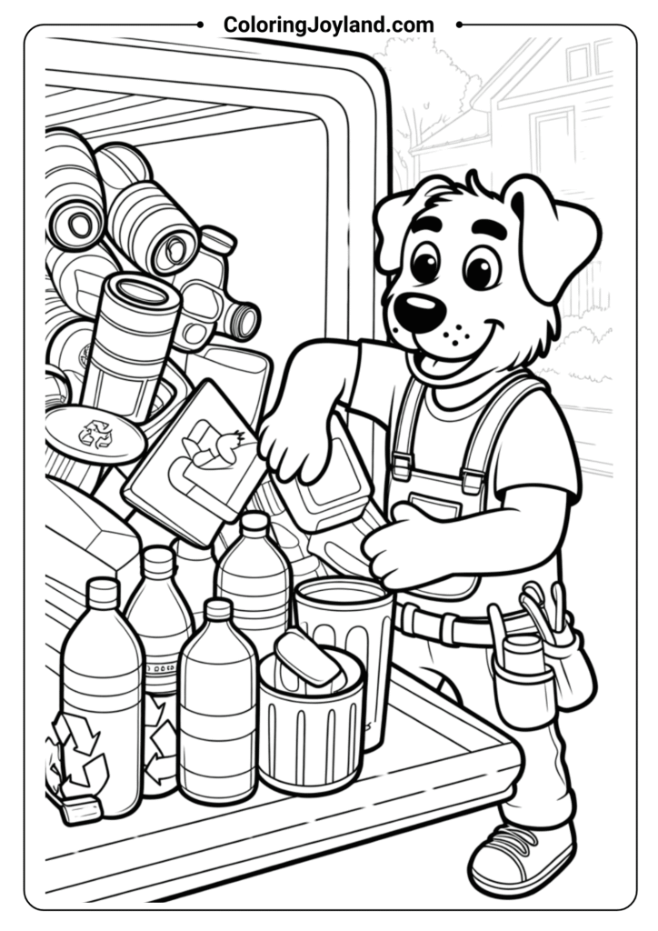 Rocky’s Recycling Mission Paw Patrol Coloring Pages