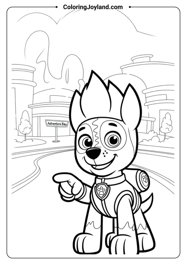 Ryder Giving Directions Paw Patrol Coloring Pages
