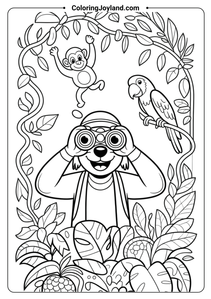 Tracker in the Jungle Paw Patrol Coloring Pages