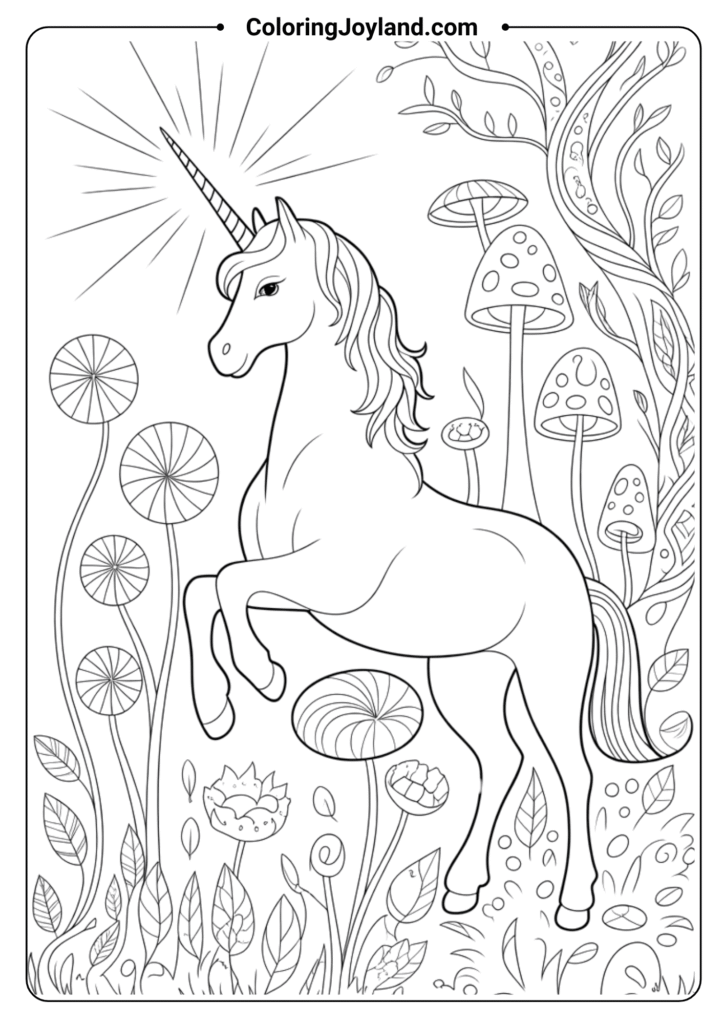 Unicorn in a Enchanted Forest