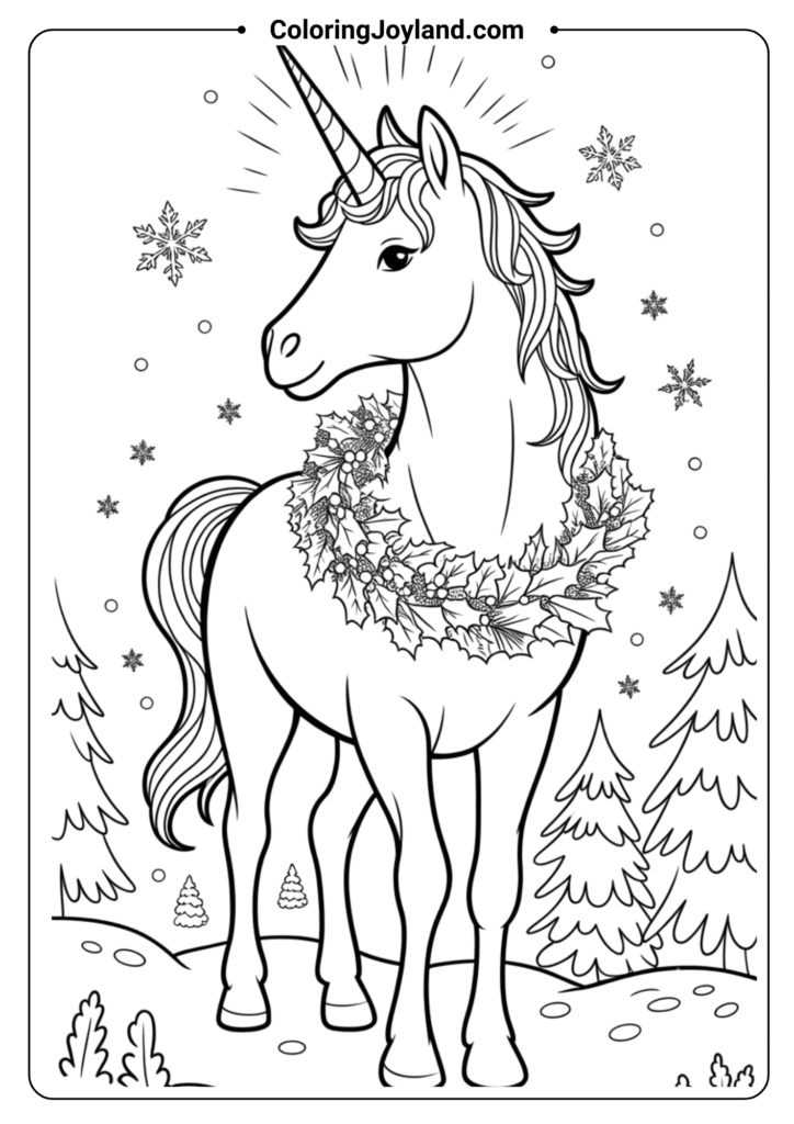 Unicorn in a Winter Wonderland