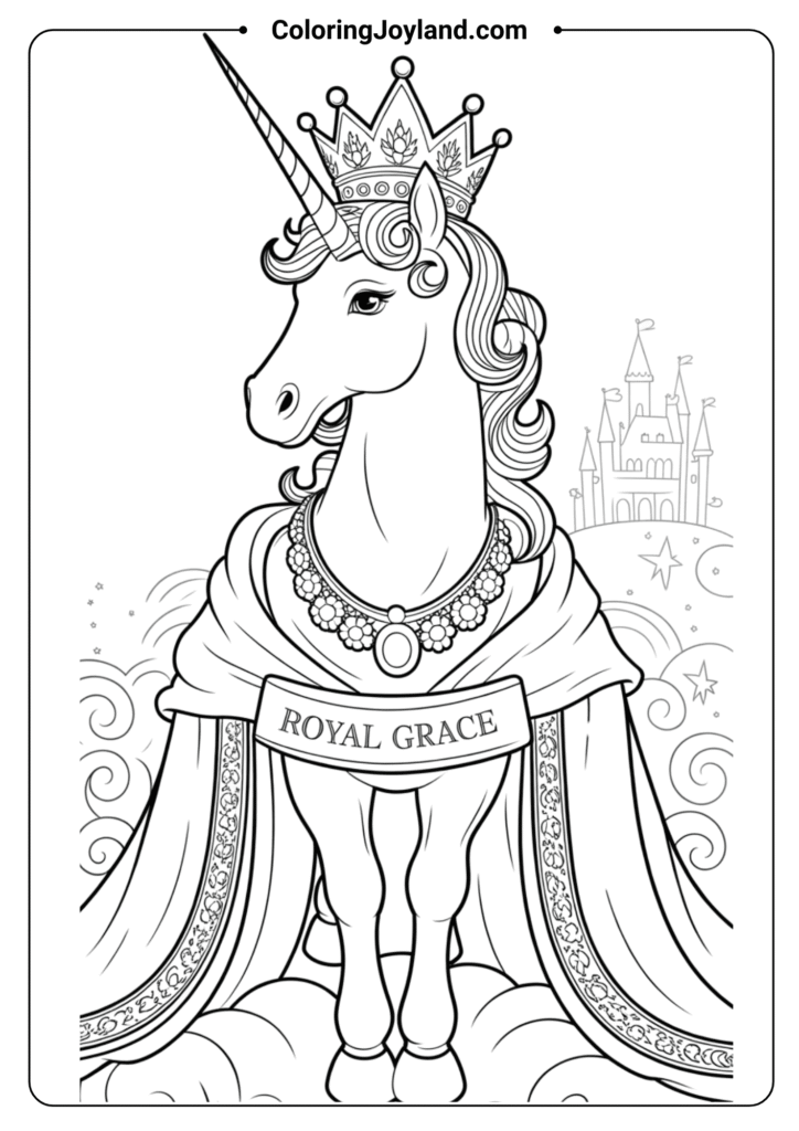 Unicorn with a Crown and Royal Robes