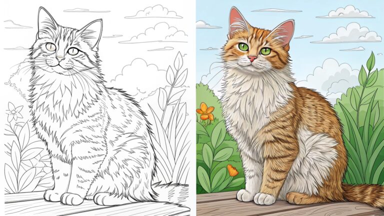 Cat coloring pages