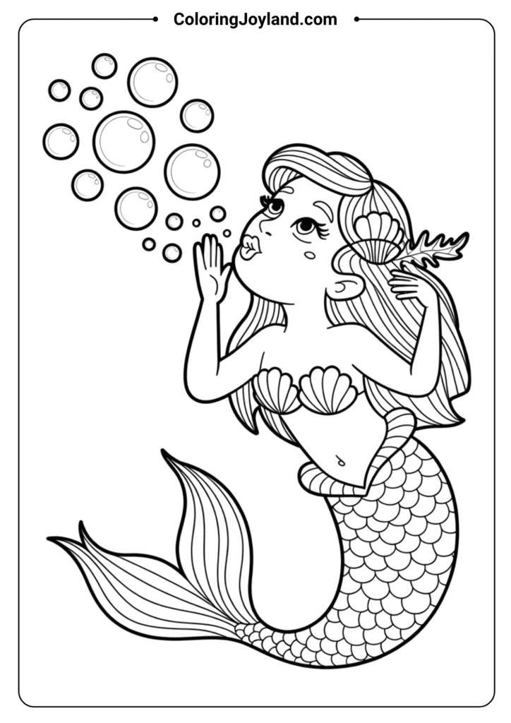 Mermaid Blowing Bubbles