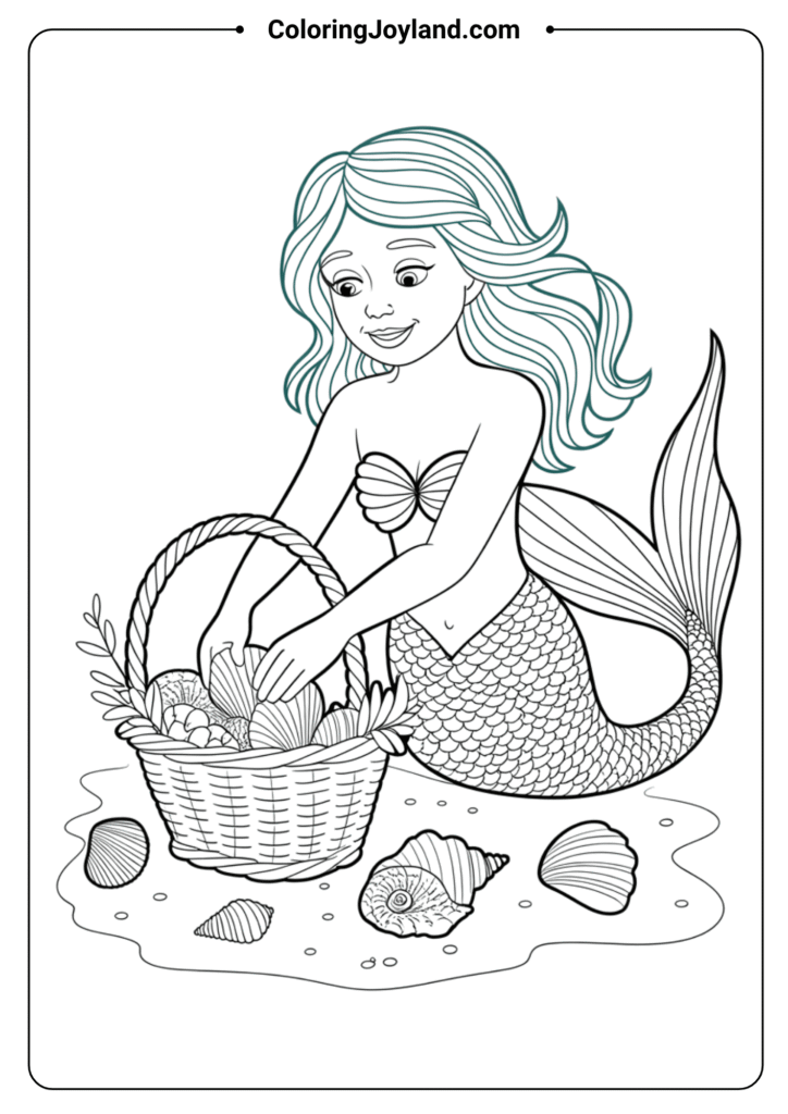 Mermaid Collecting Shells