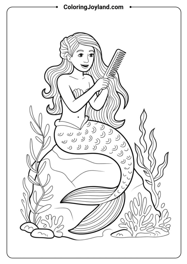 Mermaid Combing Hair