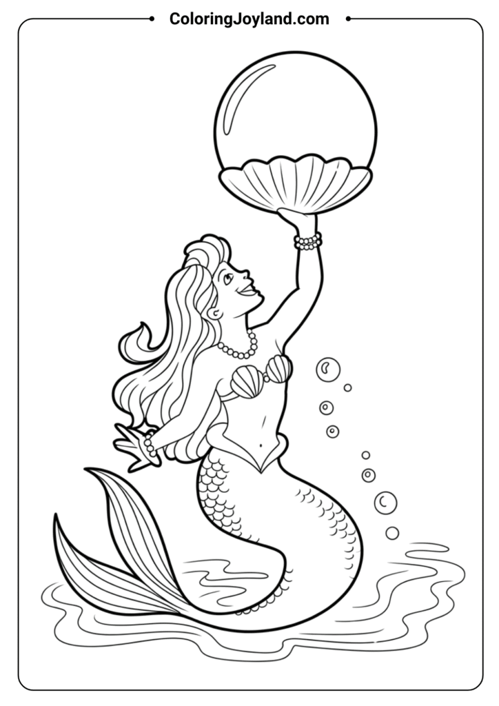 Mermaid Holding Pearl