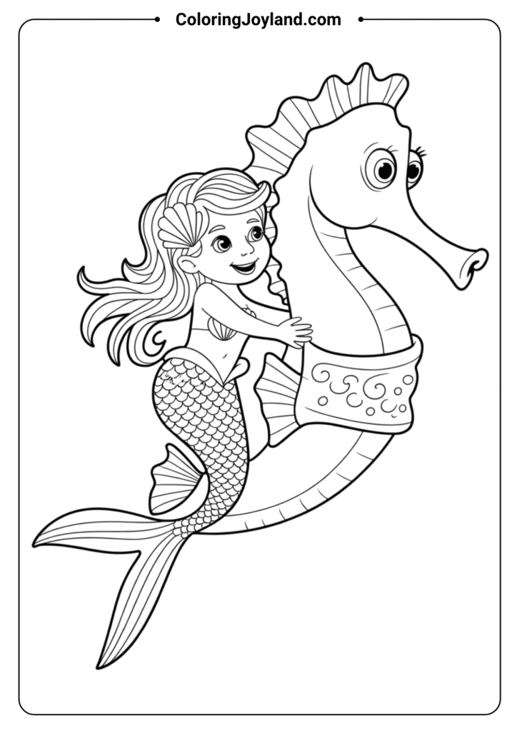 Mermaid Riding Seahorse
