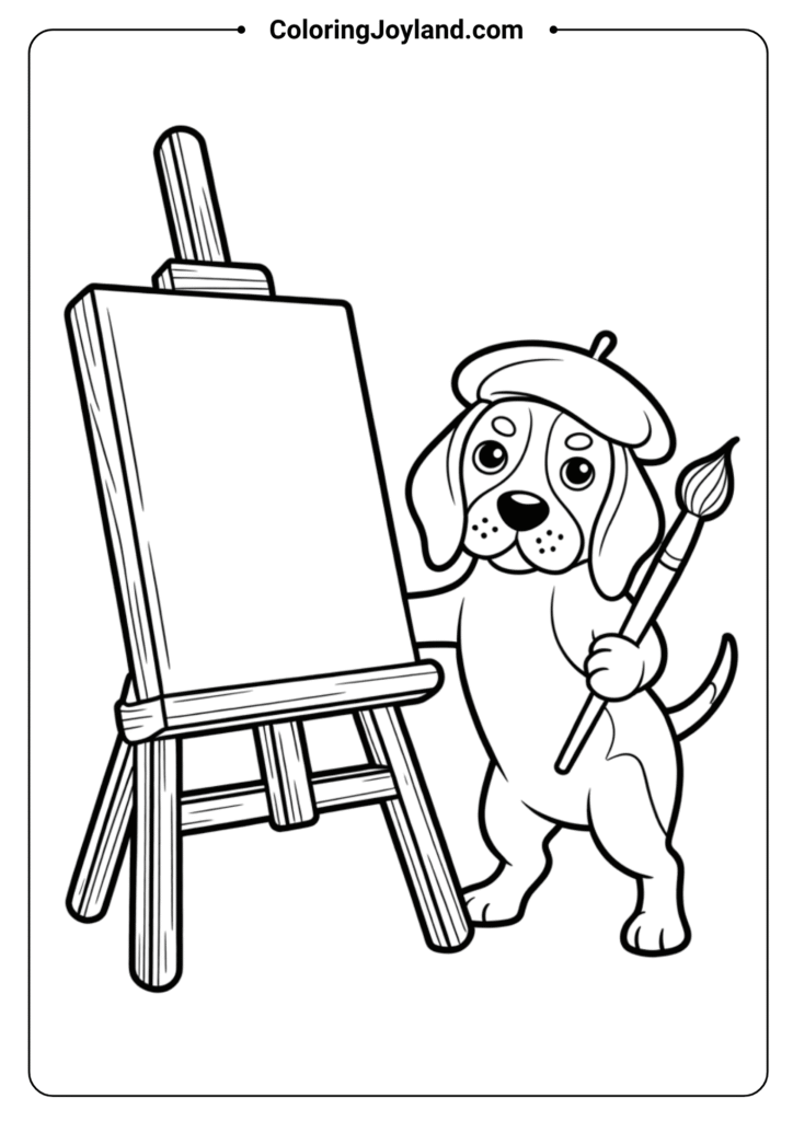 Artist Dog Painting