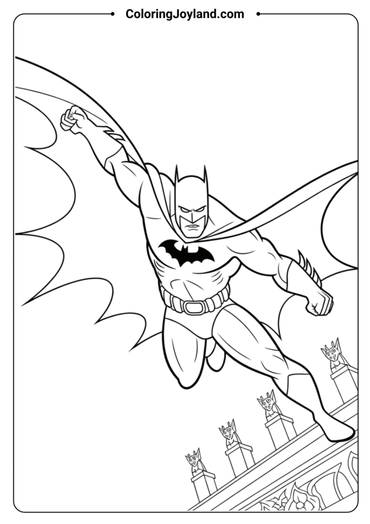 Batman Swinging on Cape