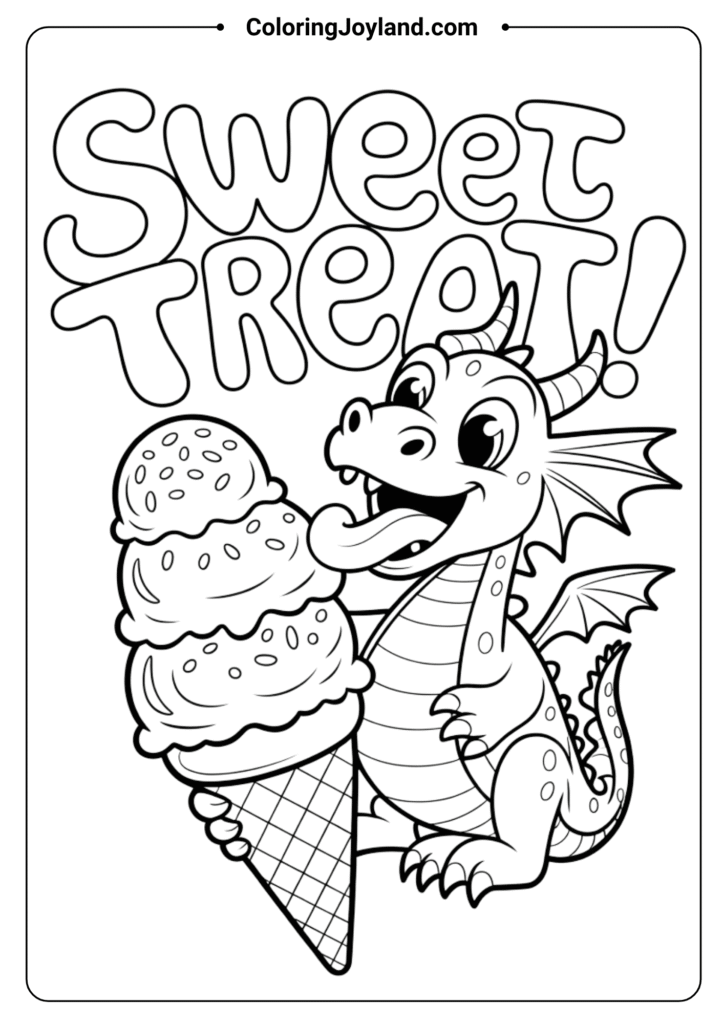 Dragon Eating Ice Cream
