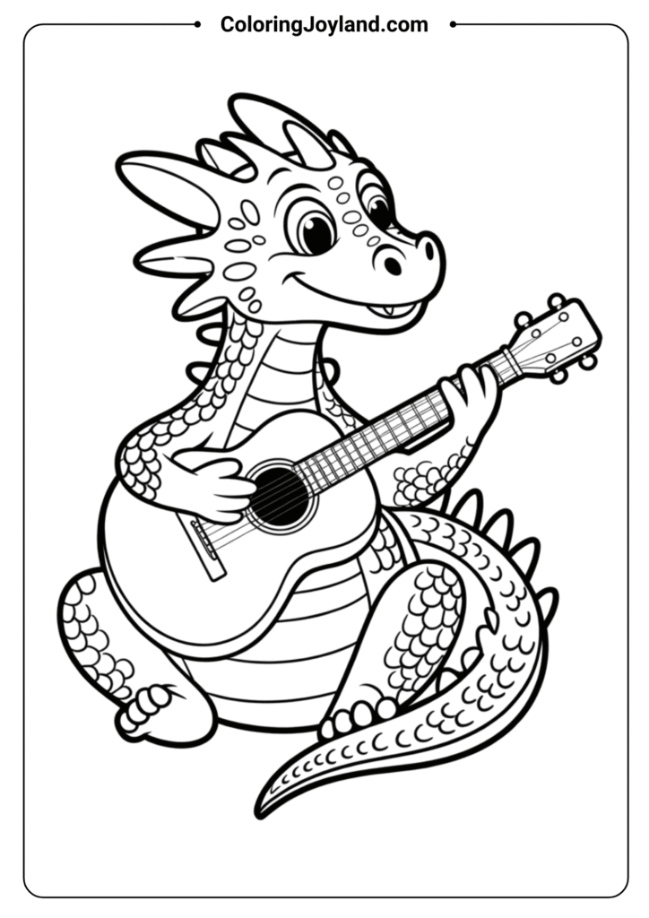 Dragon Playing Guitar