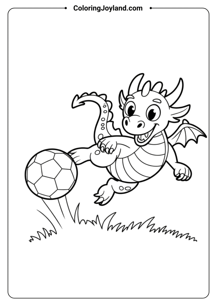 Dragon Playing Soccer