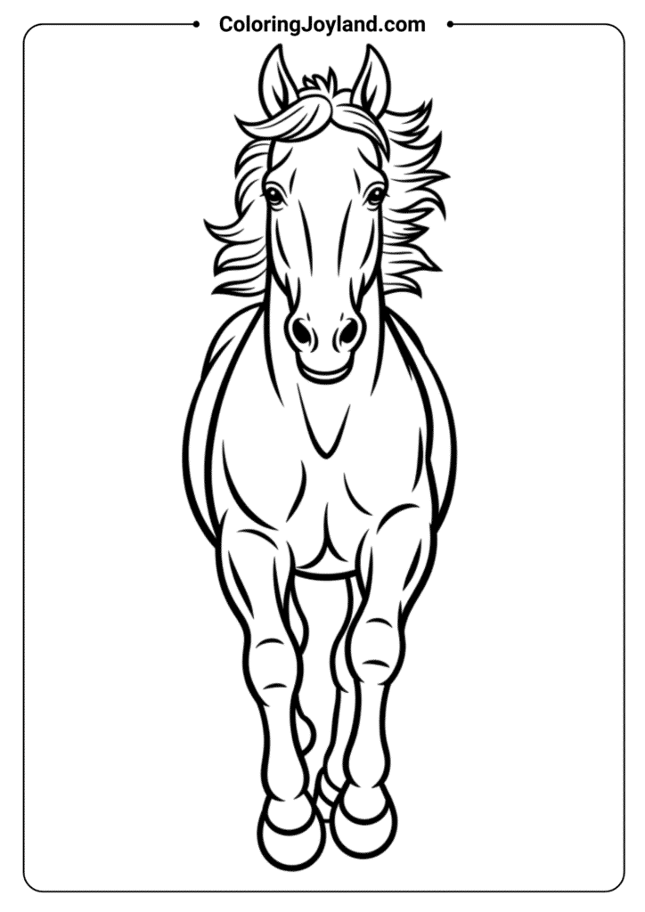 Front View of Running Horse