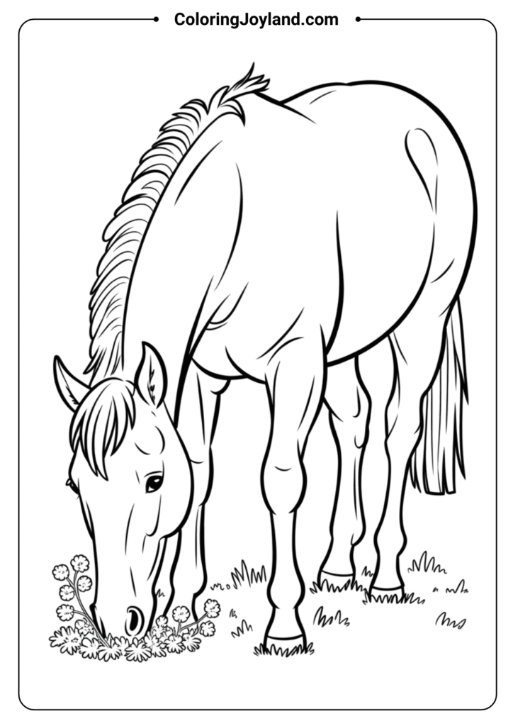 Horse Grazing Peacefully