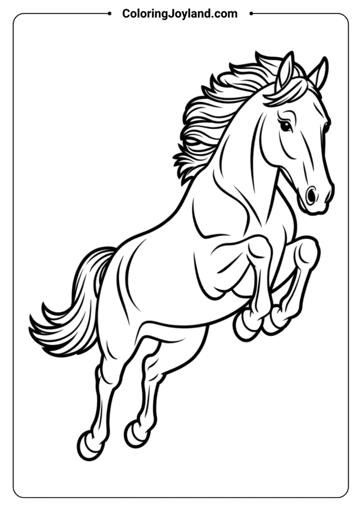 Horse Jumping Over Obstacle