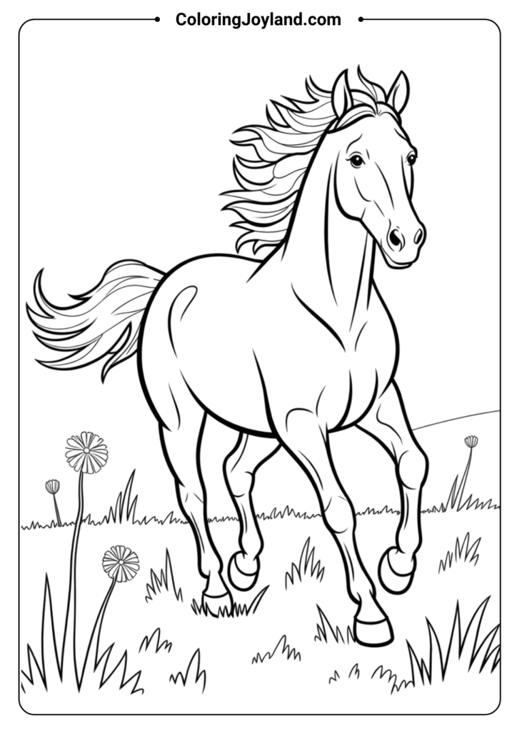 Horse Running Freely