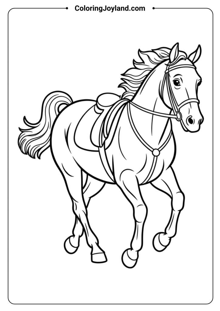 Horse Trotting Side Profile
