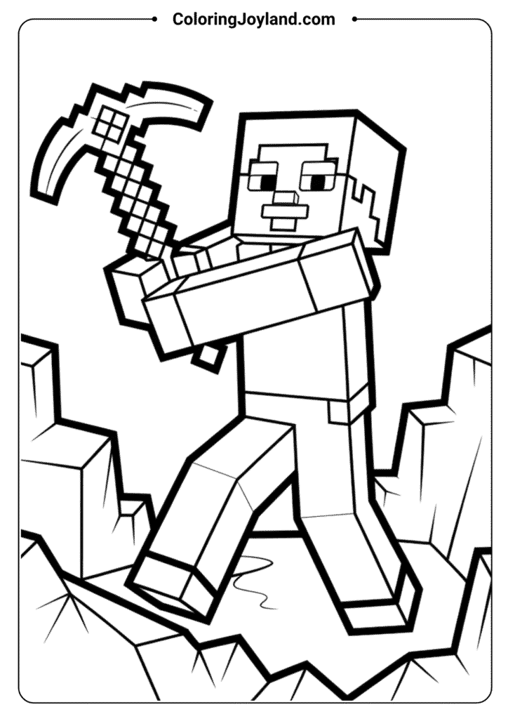 Minecraft Steve Mining