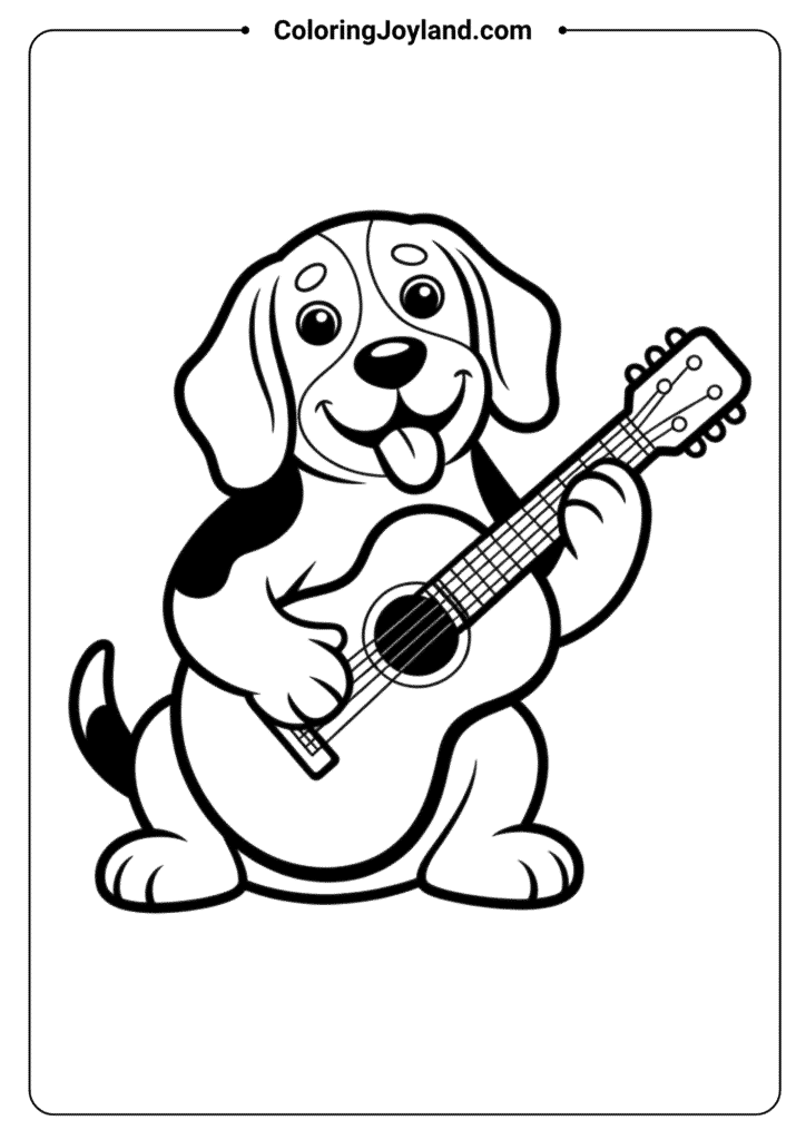 Musician Dog Performing