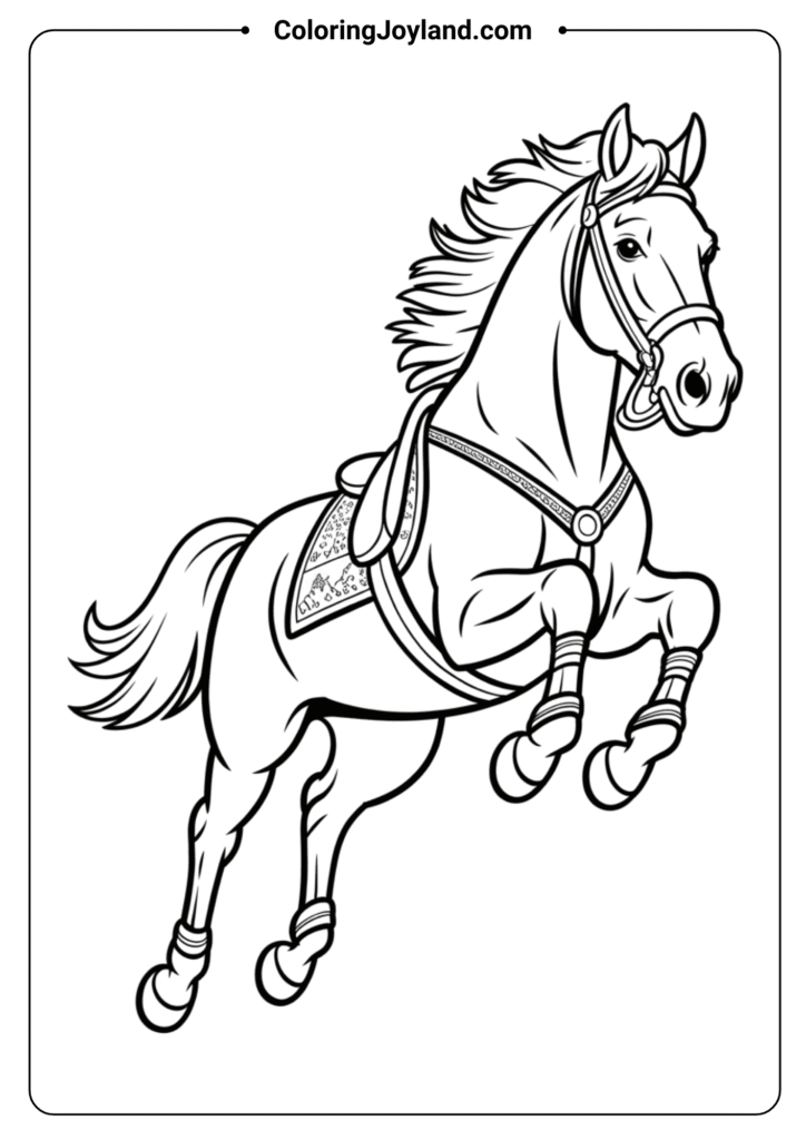 Side Profile of Horse Jumping